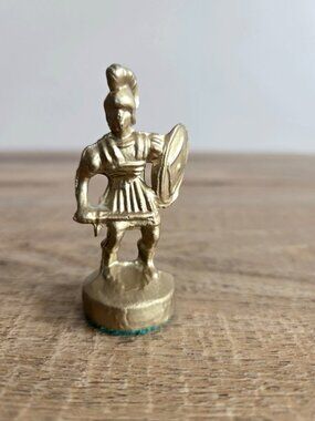 Vintage Roman Chess Replacement Pieces Gold Metal Pawn Figure